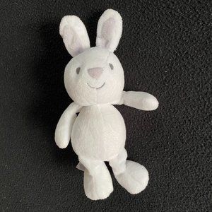 Just One Year By Carters small white bunny plush gray eyes crib baby toy stuffed